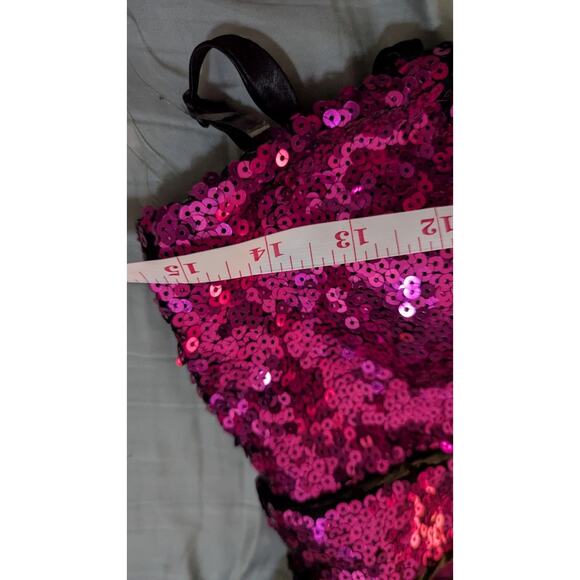 Hot Pink Sequin Mini Dress Women 5 Party Cocktail Clubwear Fit & Flare Prom Hoco - Picture 8 of 16